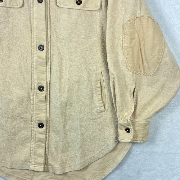 Free People Ruby Jacket Shacket Cream Womens M Oversized Patches Distressed Boho - Picture 4 of 9